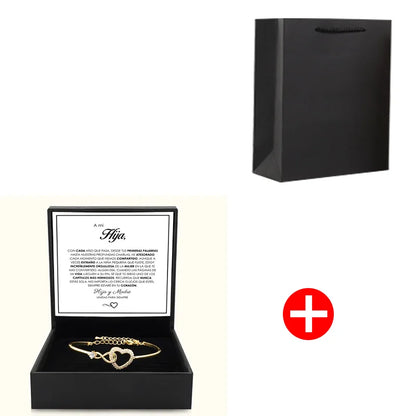 To My Daughter Heart Bracelet - Infinity Symbol Gift Box Set