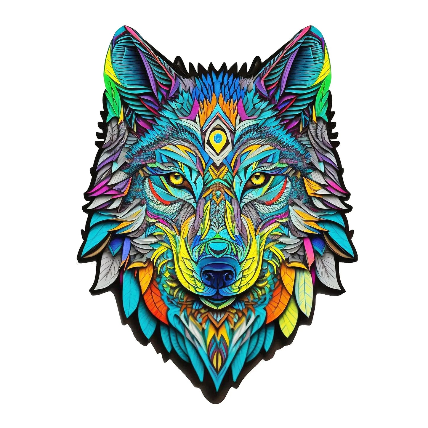 Wolf Wooden 3D Puzzle - Irregular Animal Shapes Educational Toy