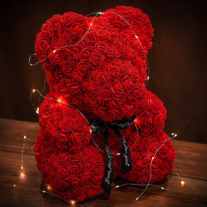 Rose Bear - Eternal Flower Teddy Bear with Gift Box