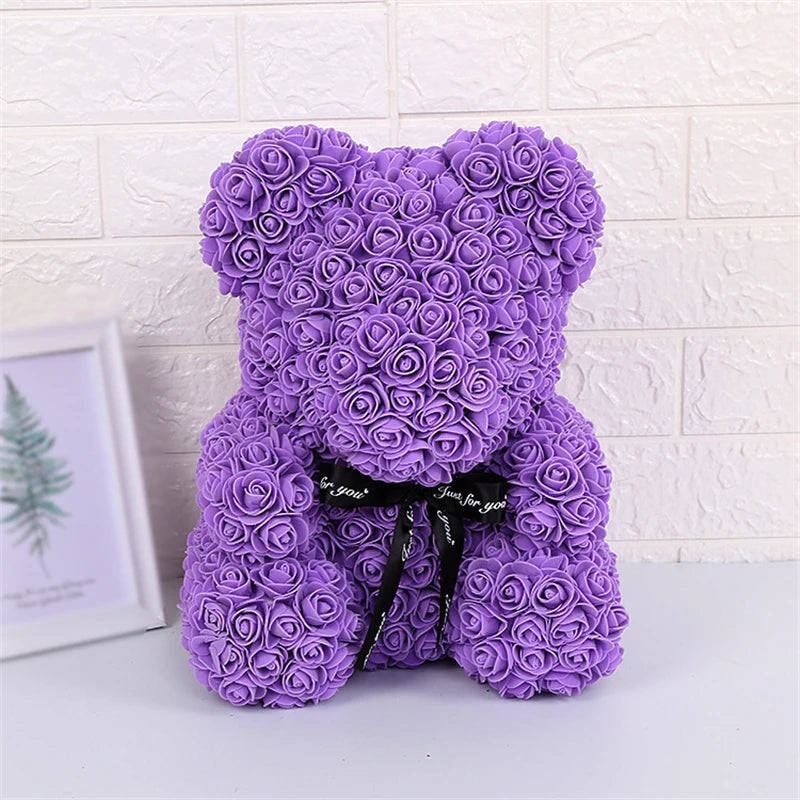 Rose Bear - Eternal Flower Teddy Bear with Gift Box