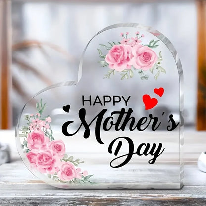 Heart-Shaped Acrylic Plaque – Mom Memorial Gift for Mother's Day & Birthday