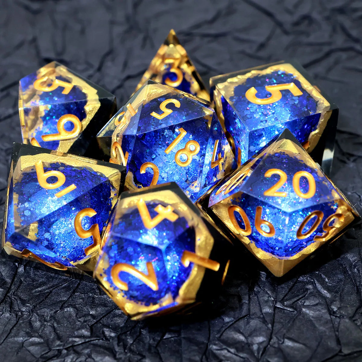 7-Piece Sharp Edge Resin DnD Dice Set – RPG Polyhedral