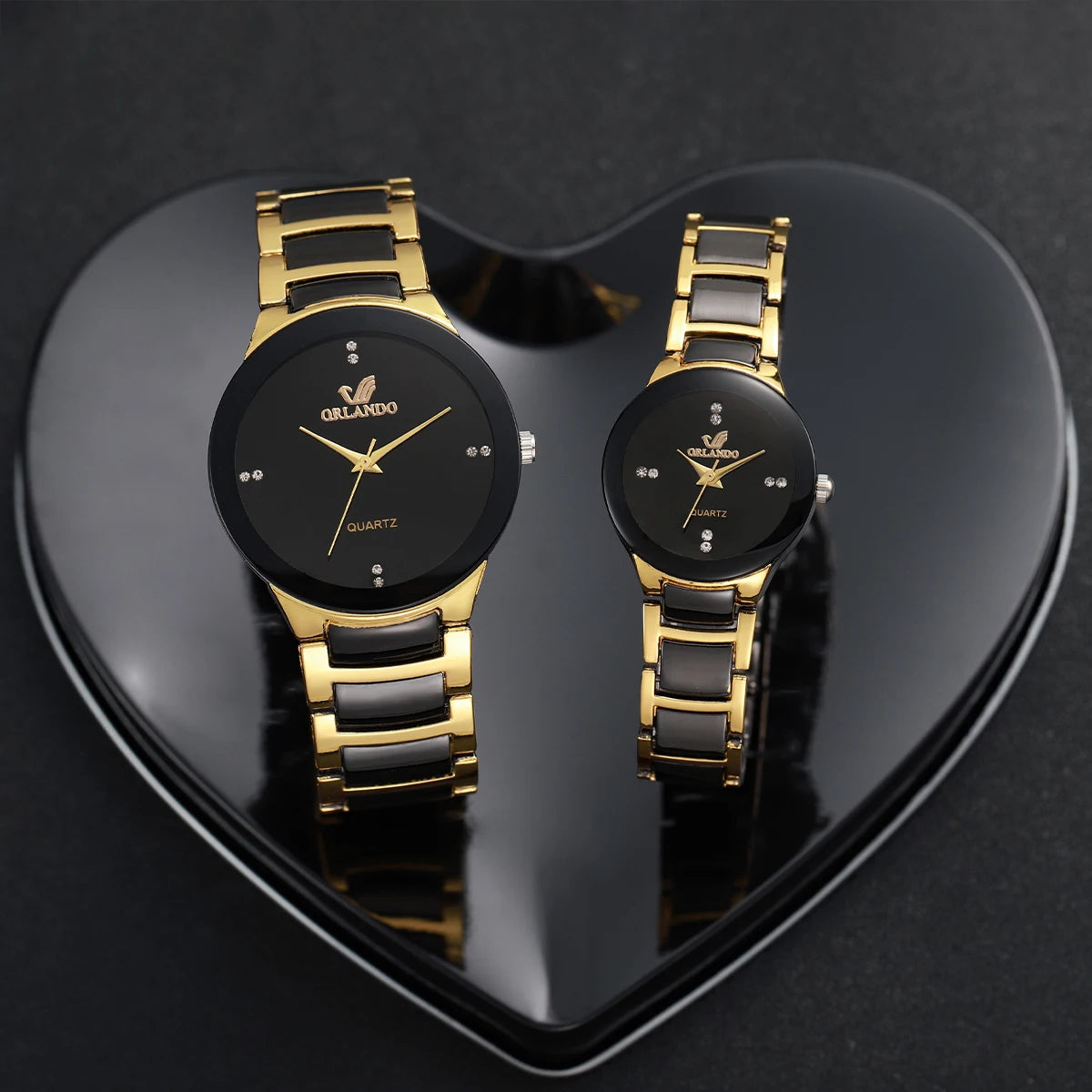 Stainless Steel Couple’s Quartz Watches, Men’s and Women’s Options