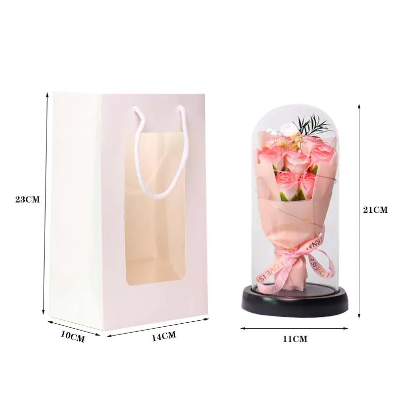 Eternal Rose Glass Dome with LED – Romantic Flower Gift, 6 Colors