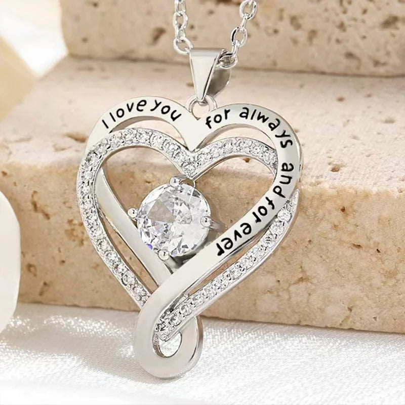Eternal Heart Necklace - Double Layer Gift Set with Box