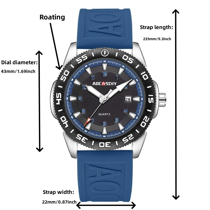 AOCASDIY Men’s Quartz Chronograph Sports Watch, Model A6023