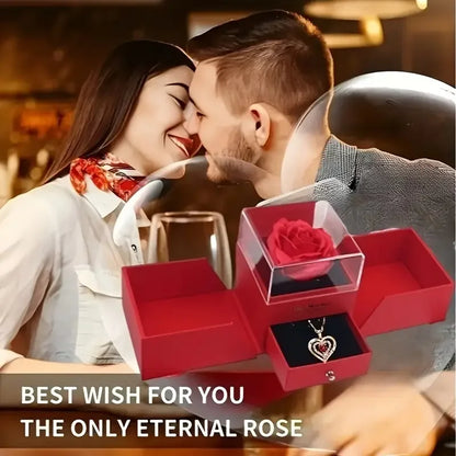 Eternal Rose Jewelry Box with Necklace - Valentine's Day Gift Set