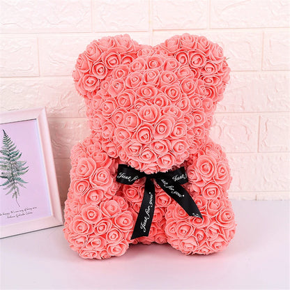 Rose Bear - Eternal Flower Teddy Bear with Gift Box