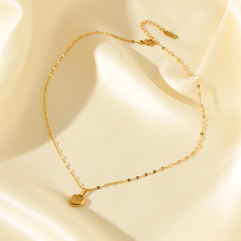 18K Gold Heart Love Jewelry Set - Necklace, Bracelet & Earrings