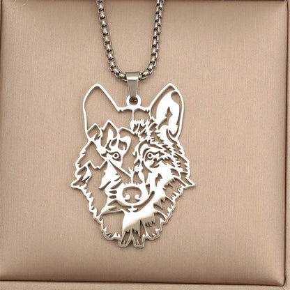 Stainless Steel Wolf Necklace