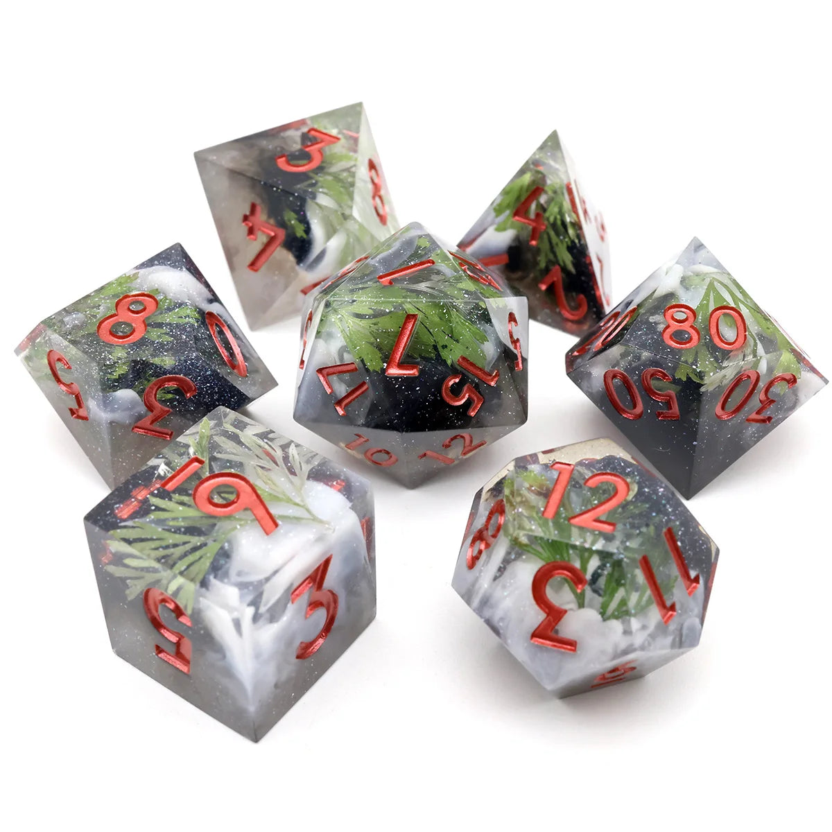 7-Piece Sharp Edge Resin DnD Dice Set – RPG Polyhedral