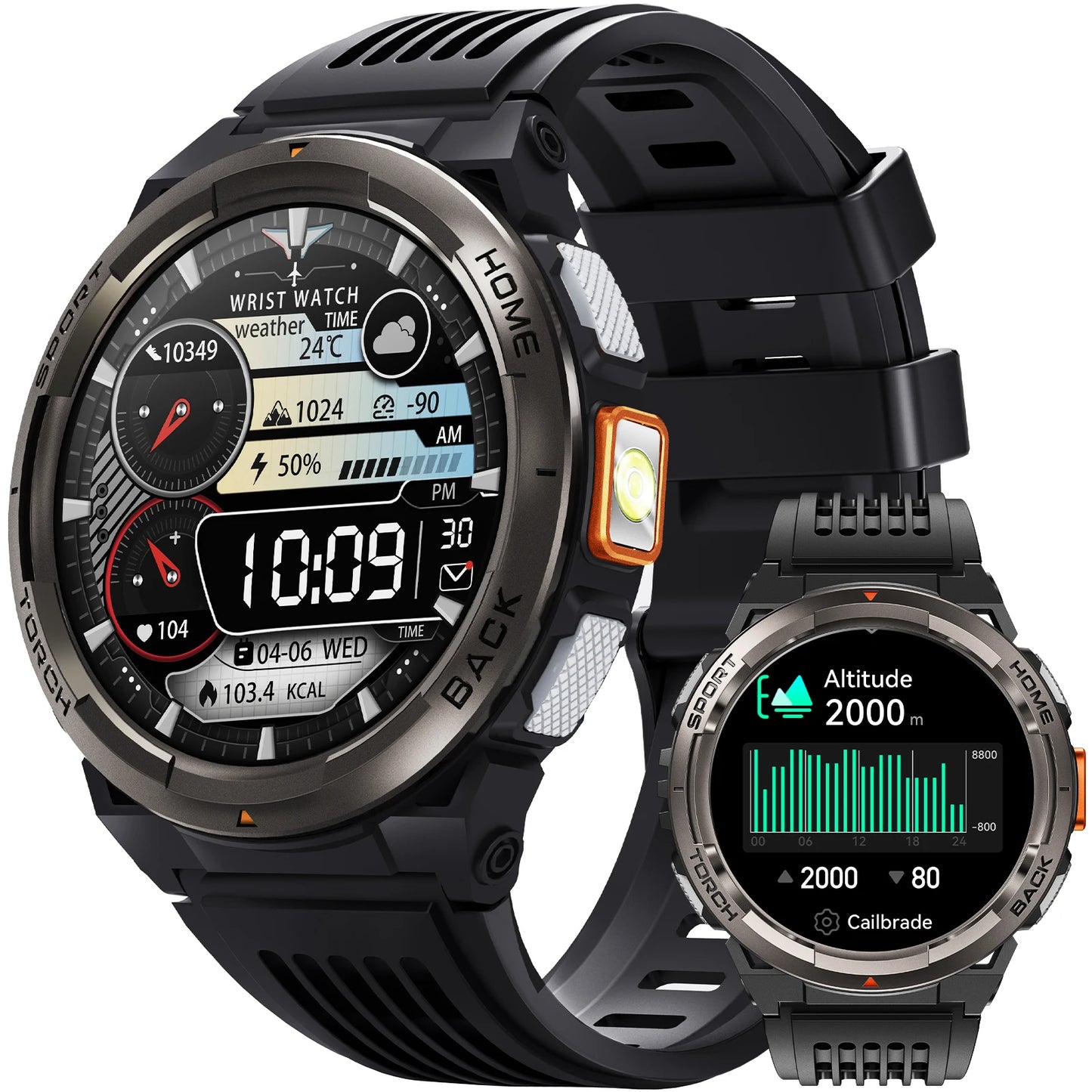 EIGIIS KE5 Smart Watch – 1.45" TFT, 3ATM, 530mAh, Compass & Altimeter
