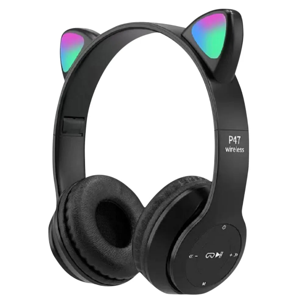 Cat Ear Wireless Headphones - LED Glow Light, Bluetooth 5.0, Kids & Adults