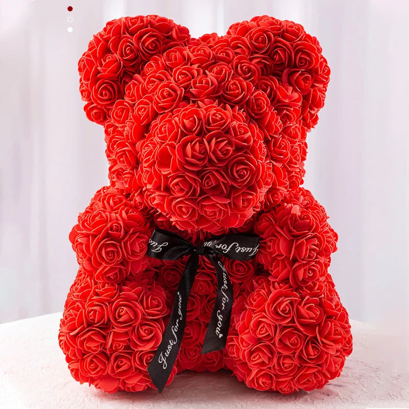 Rose Bear - Eternal Flower Teddy Bear with Gift Box