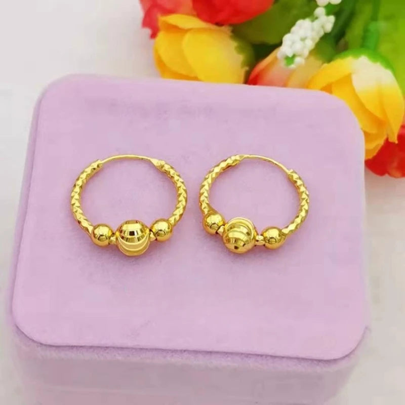 Gold Plated Small Round Hoop Earrings - Fashion Jewelry