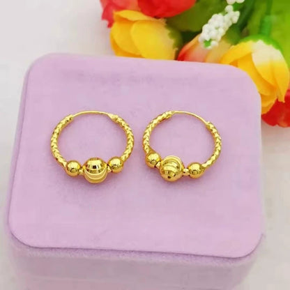 Gold Plated Small Round Hoop Earrings - Fashion Jewelry