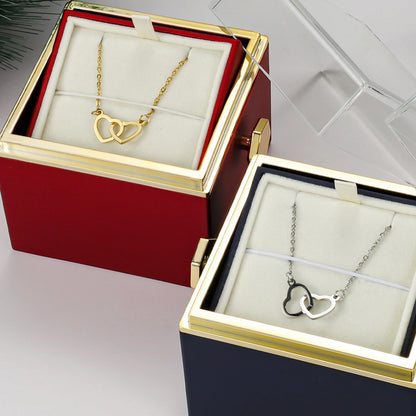 Eternal Rose Box with Custom Heart Name Necklace