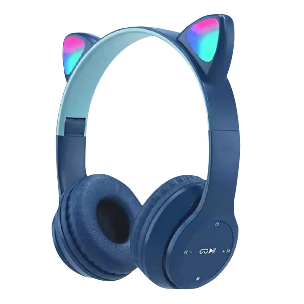 Cat Ear Wireless Headphones - LED Glow Light, Bluetooth 5.0, Kids & Adults