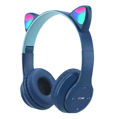 Cat Ear Wireless Headphones - LED Glow Light, Bluetooth 5.0, Kids & Adults