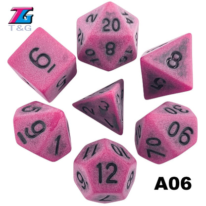 7-Piece Acrylic Polyhedral Dice Set for D&D and RPG Games
