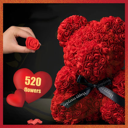 Rose Bear - Eternal Flower Teddy Bear with Gift Box