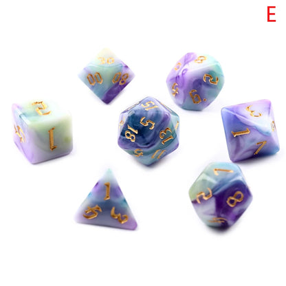 7-Piece Two-Tone Acrylic Polyhedral Dice Set for D&D and RPG Games