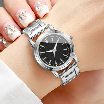 2pcs Couples Quartz Watch Set - Alloy, Numberless Dial, Fashion Casual, No Box