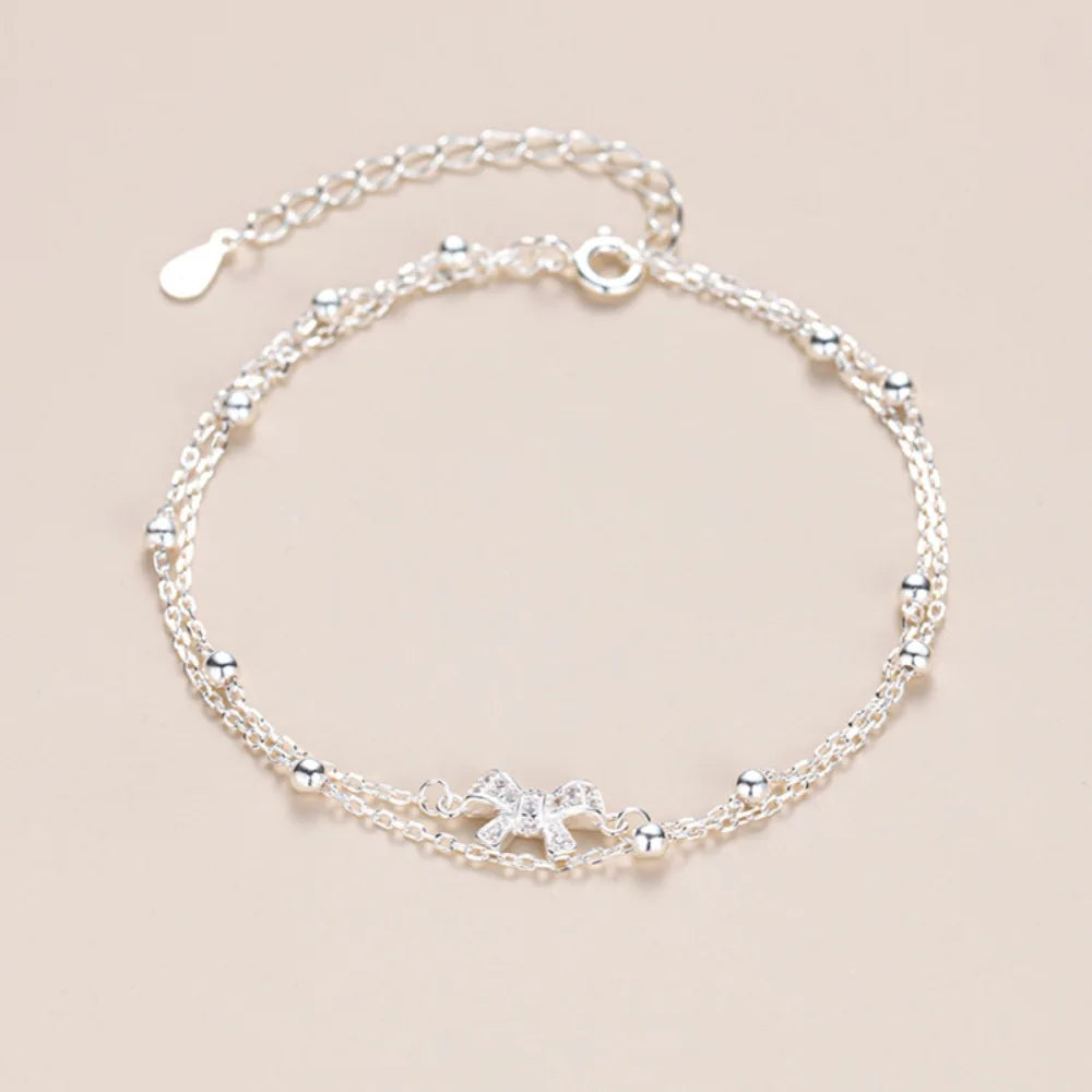 925 Sterling Silver Geometric Bead Bracelet