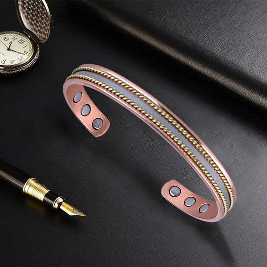 Pure Copper Magnetic Bangle Bracelet for Women