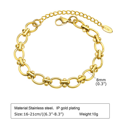 Gold Stainless Steel Chunky Link Chain Bracelet