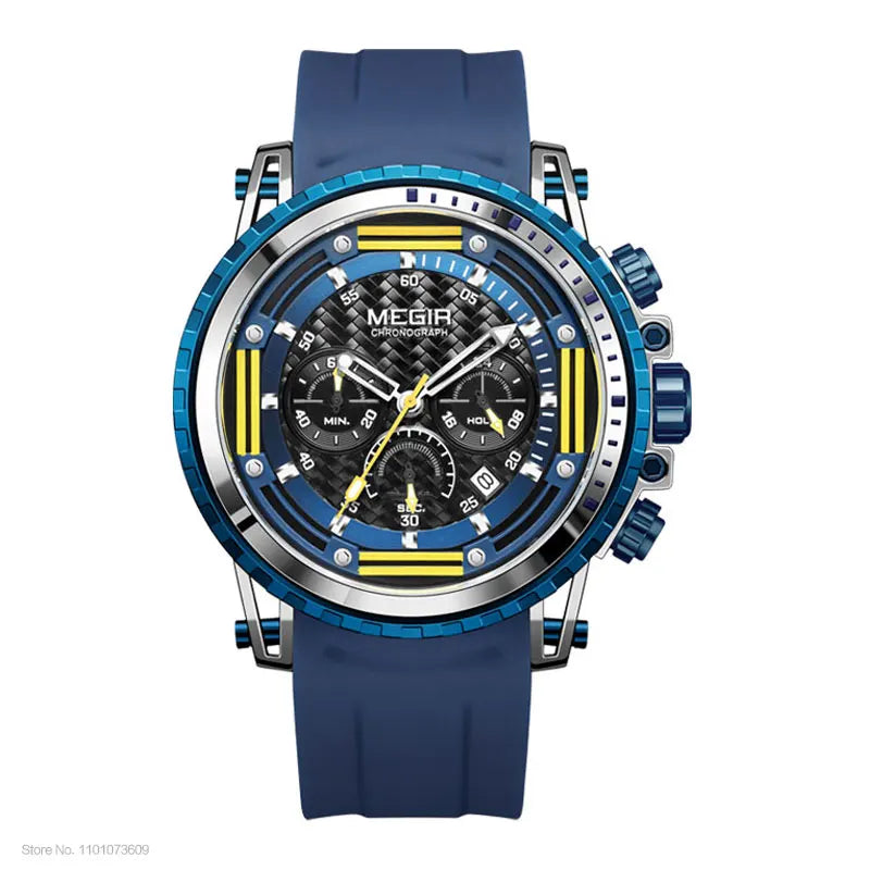 MEGIR MN2143G Men’s Chronograph Quartz Watch with Silicone Strap