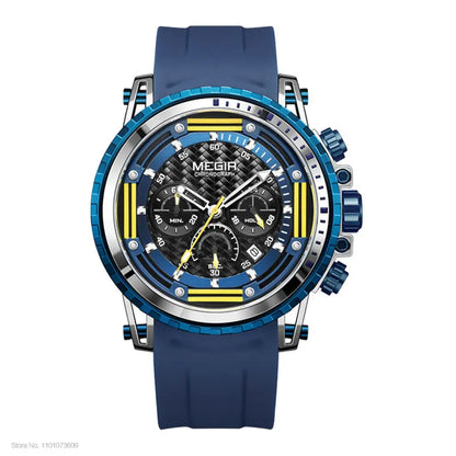 MEGIR MN2143G Men’s Chronograph Quartz Watch with Silicone Strap