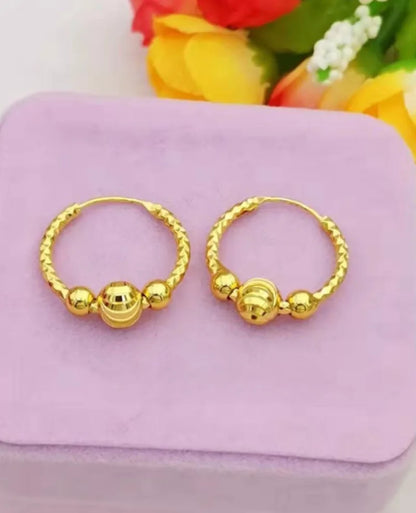 Gold Plated Small Round Hoop Earrings - Fashion Jewelry