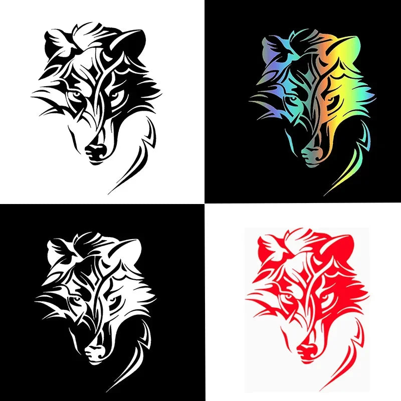 Wolf Head Car Sticker - PVC Vinyl 20x15cm & 30x23cm Decal