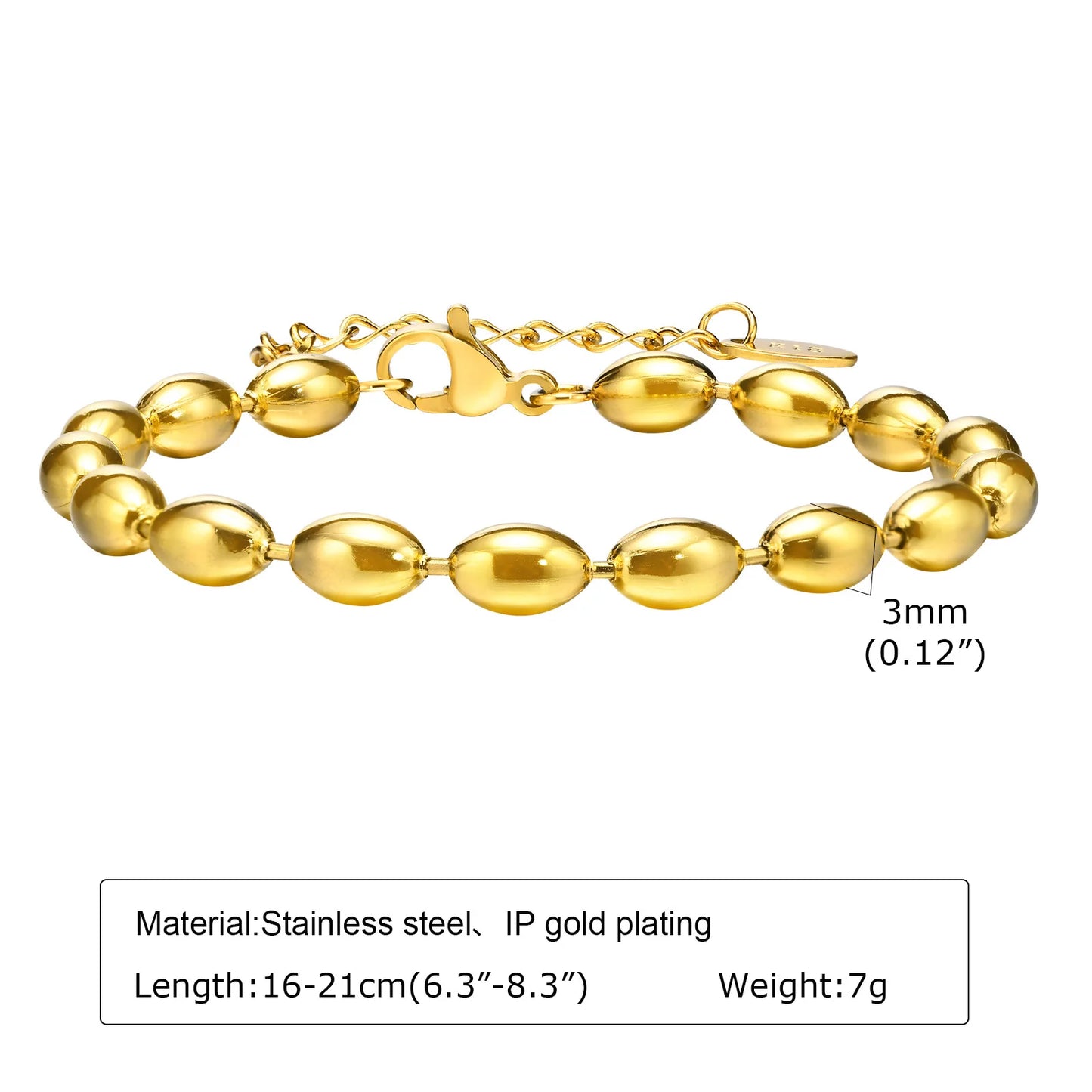 Gold Stainless Steel Chunky Link Chain Bracelet