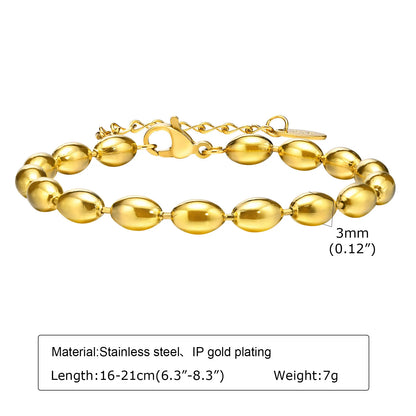 Gold Stainless Steel Chunky Link Chain Bracelet