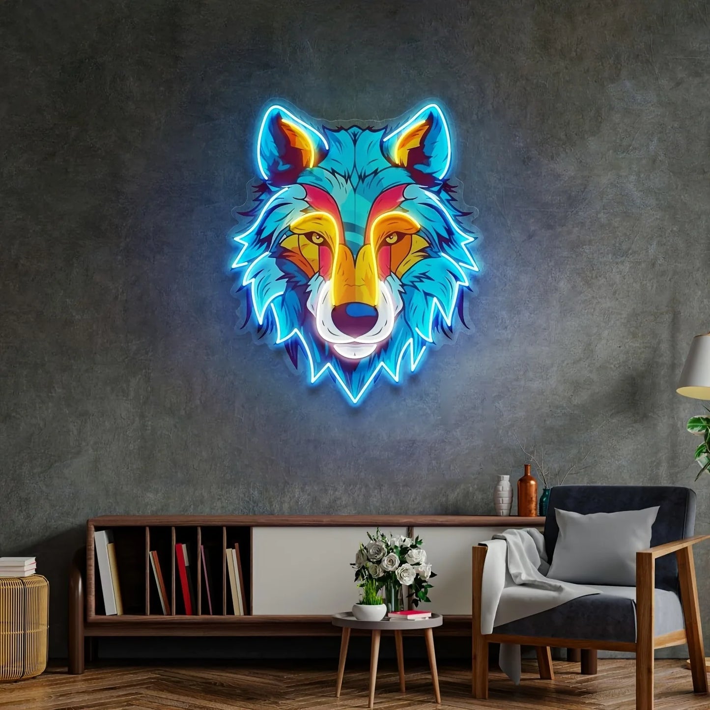 Wolf LED Neon Sign - USB Powered 5V Dimmable Wall Art Decor