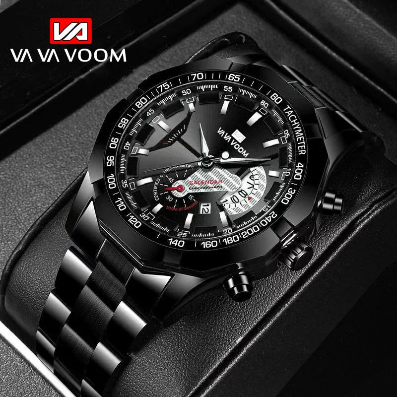 VA VA VOOM VA-238 Men’s Sport Quartz Watch with Stainless Steel Band