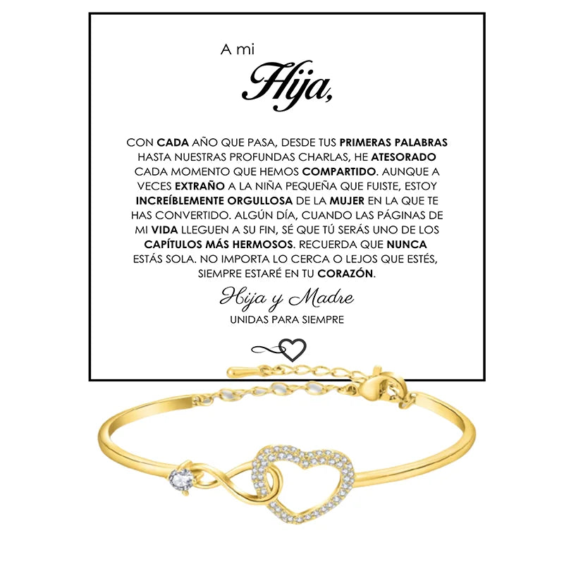 To My Daughter Heart Bracelet - Infinity Symbol Gift Box Set