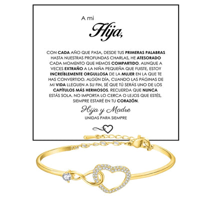 To My Daughter Heart Bracelet - Infinity Symbol Gift Box Set