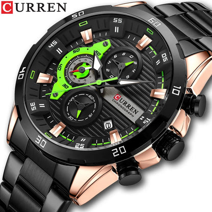 CURREN Men’s Stainless Steel Quartz Chronograph Watch, Model 8402