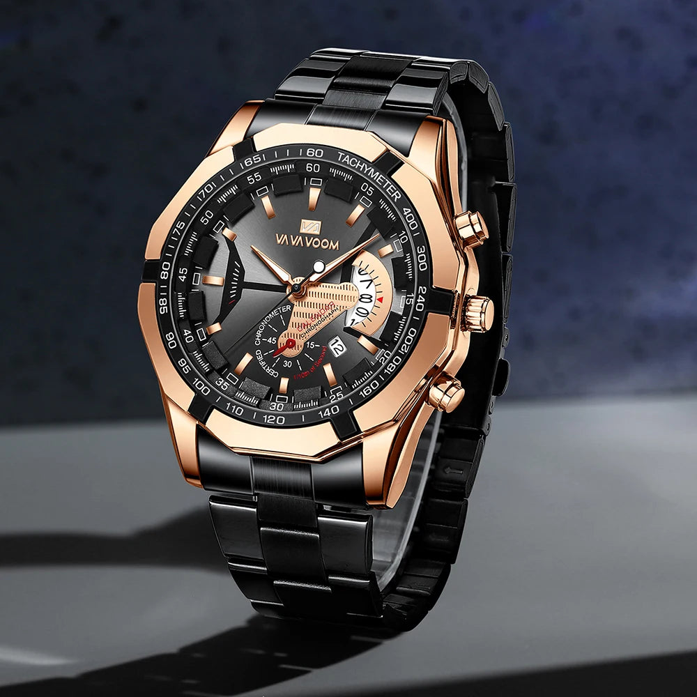 VA VA VOOM VA-238 Men’s Sport Quartz Watch with Stainless Steel Band