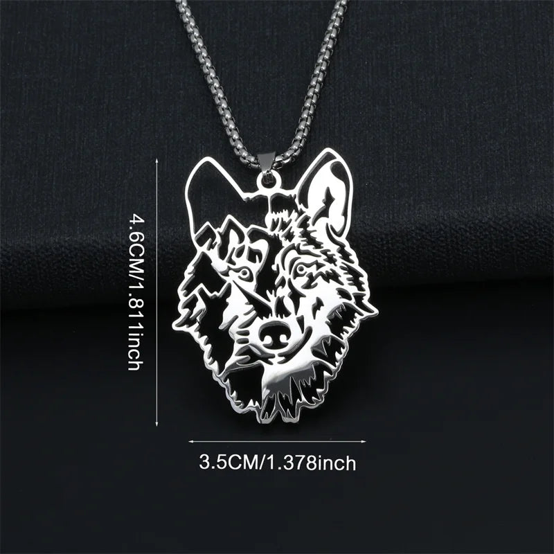Stainless Steel Wolf Necklace
