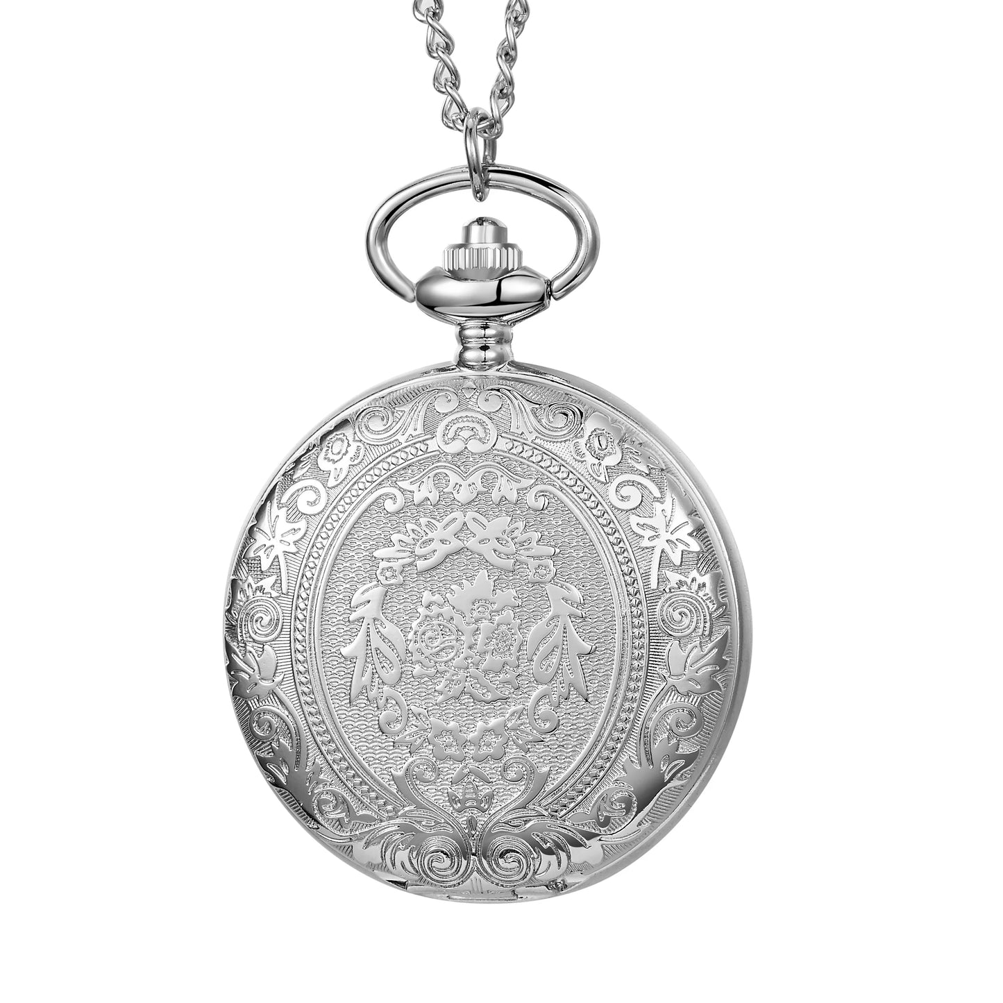 Retro Carved Pocket Watch - Flip Cover Necklace Gift