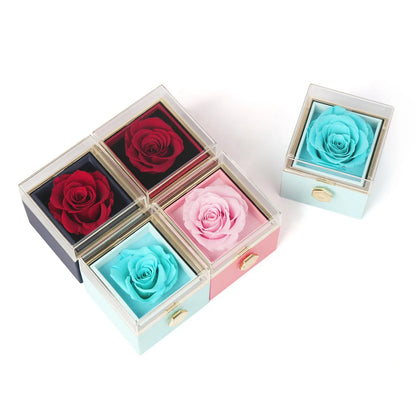 Eternal Rose Box with Custom Envelope Necklace Gift Set
