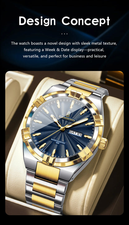 CAREKISO Military Watch - Waterproof Luminous Quartz with Date & Week