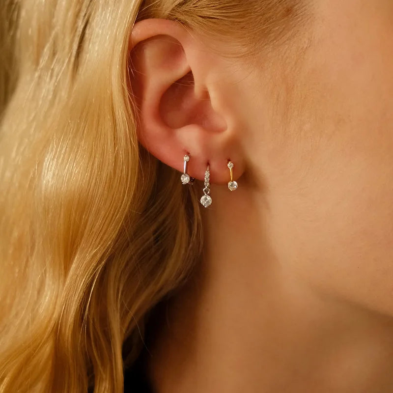 925 Sterling Silver Earrings - Petite Simple Elegant Design