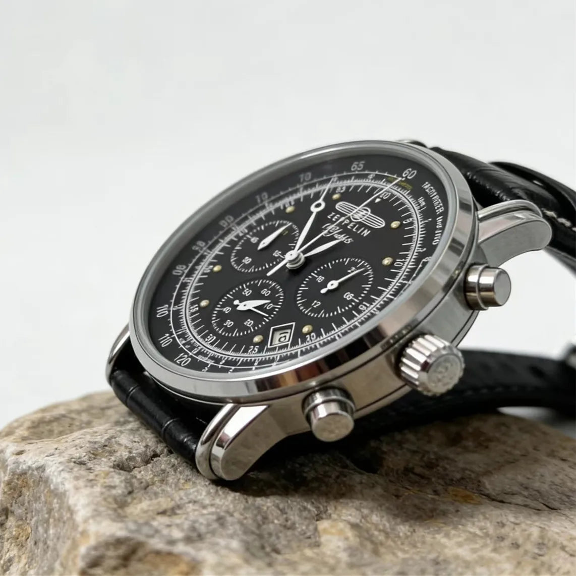 Men’s Three-Eye Quartz Watch with Stainless Steel Band