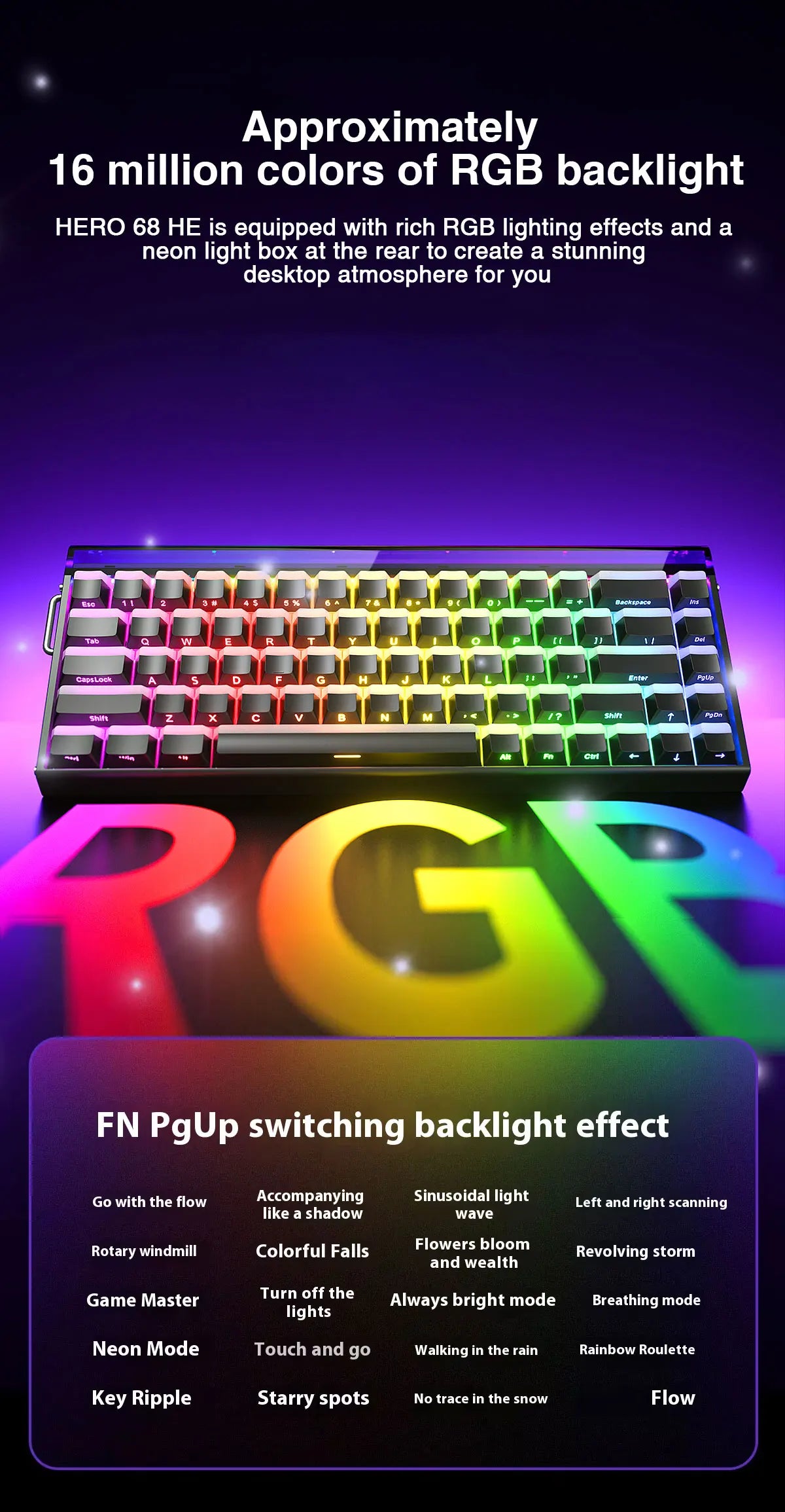 AULA HERO 68HE Magnetic Switch Keyboard - Rapid Trigger, 8K, Hot-Swap, RGB