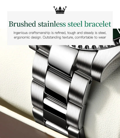 OLEVS 5885 Men's Watch - Luxury, One-Way Rotating Outer Ring, Auto Date, Waterproof, Quartz